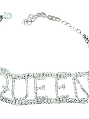 Queen chocker faux bijou new, silver