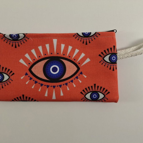 Handmade wallet with eye design, multicolor, new