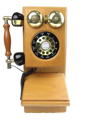 Retro wall wooden telephone device new