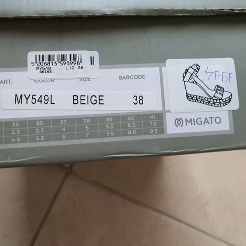 Migato Platforms Like New, Beige, Size 38, High 12.5cm