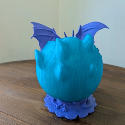 Handmade 3D dragon lamp in illuminated egg like new