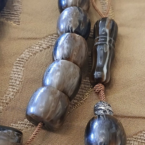 Worry beads used, 1970s vintage bakelite