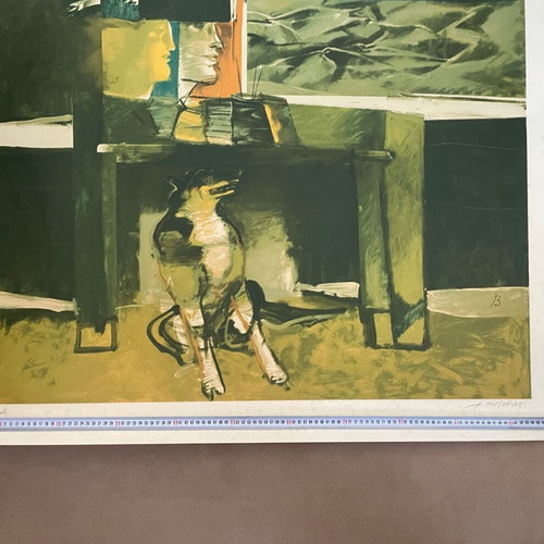 Silk Screen Print by D. Mytaras used, large composition