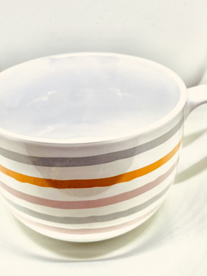 Butlers ceramic mug used with colorful stripes