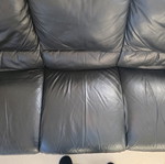 Leather three-seater sofa