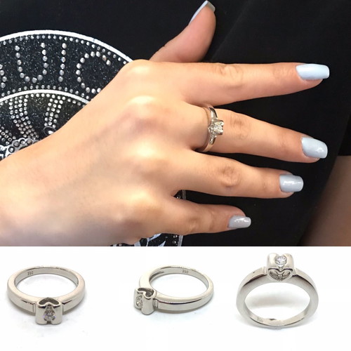 Vintage solitaire ring with brilliant k18 5.7 gr 0.20ct VS2-I-j