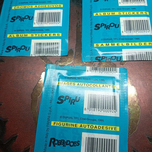 Spirou Panini sticker packs new, set of 3