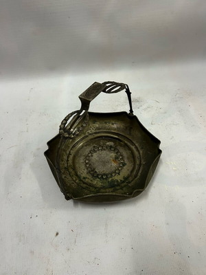 Vintage brass fondue pot used