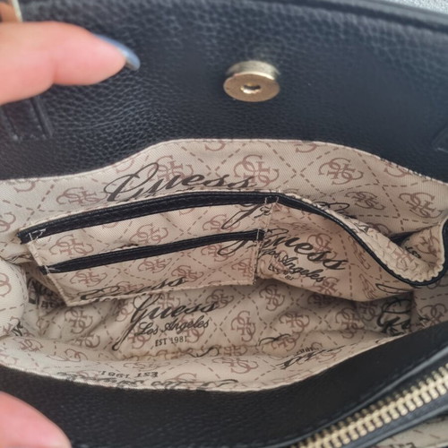 Guess shoulder handbag black used with detachable strap