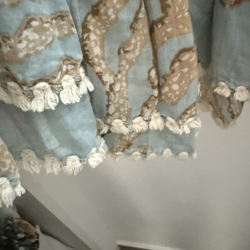 Summer set blouse and skirt like new, blue and beige, size M/L