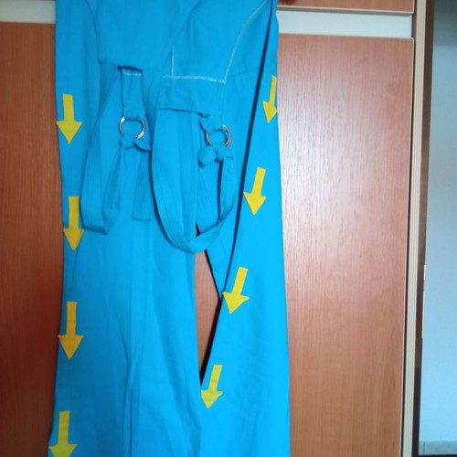 Vintage 1969 jumpsuit used, blue cotton with straps