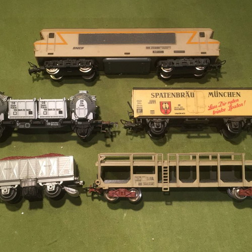 FOBBI Jouef HO 1/87 train cars and track cleaning car set used
