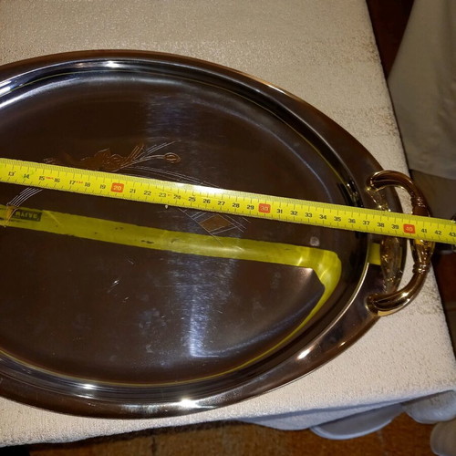 Serving trays set of 3 with gilded designs like new