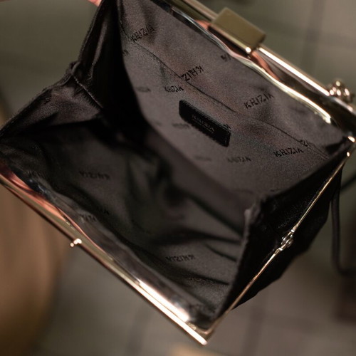 Krizia Milan Italian Black Clutch Handbag boxed, brand new