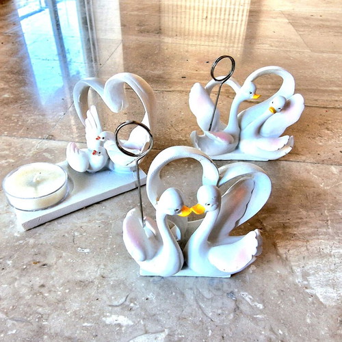 Set of 3 wedding decorations new with swans and doves