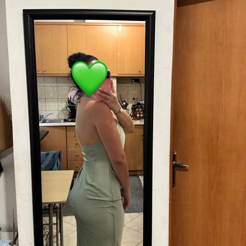 Shein dress official long new multicolor green