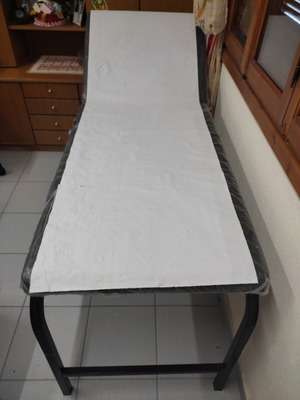 Professional Examination Bed with Anti-Slip Footstool like new, black