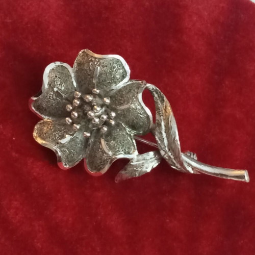 Vintage silver plated brooch used