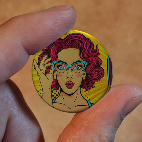 Retro 80's pins new, pack of 10 pieces 2.5cm