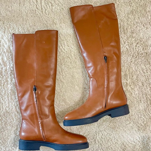 Furla leather women's boots size 41 new, cognac