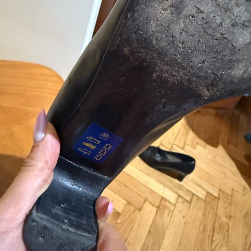 Heels used with square toe, black, size 38 Chaniotakis