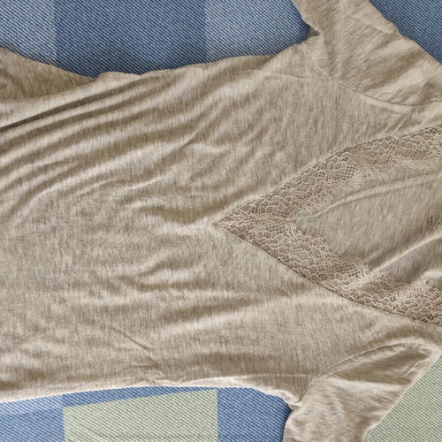 Intimissimi Modal Cashmere Ultralight Long Lace Shirt new, size M, grey