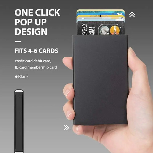 Metal Security Card Wallet new, black