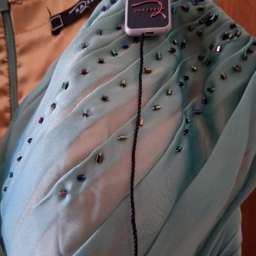 Y2K turquoise dress with beads Raxevsky new, wedding occasion