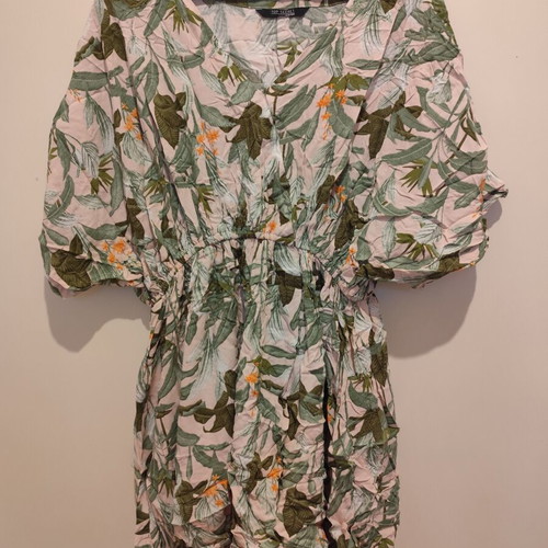 Printed dress size XXL used, light powder pink fabric