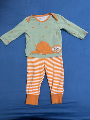 Pajama set for boy 9-12 months, organic cotton, like new
