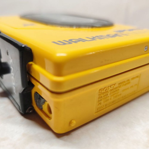 Sony WM-F45 Sports Walkman used, yellow, cassette functional