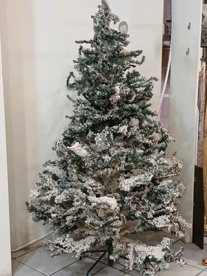Christmas tree snow-covered 1.5m new
