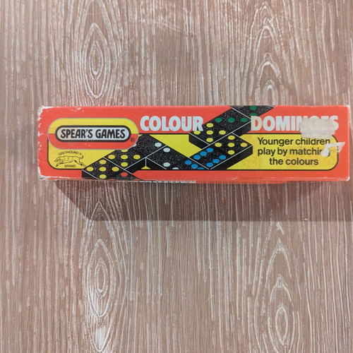 Vintage Spear's Games coloured dominoes used, complete set with box