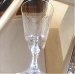  Κρυστάλλινο κολωνάτο σκαλιστό ποτήρι vintage no.2