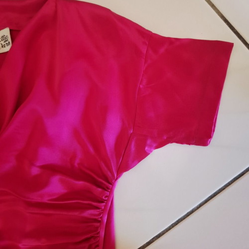 Attic and Barn Satin Silk Dress like new, fuchsia, asymmetrical