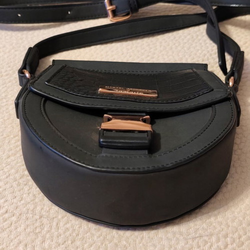 Tamaris x Marcel Ostertag black crossbody bag with rose gold details