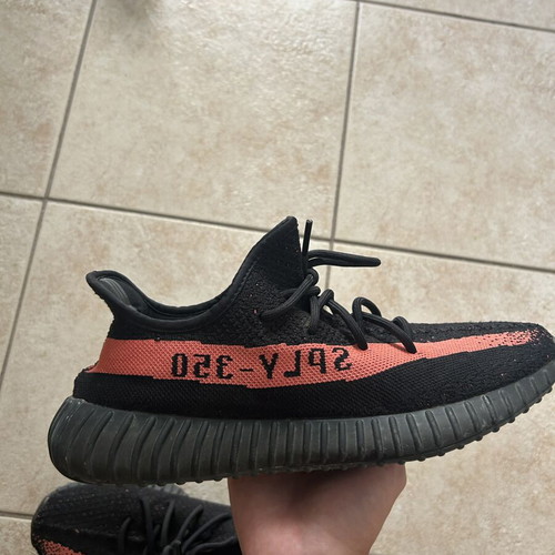 Yeezy 350 V2 Core black-red sneakers size 44 2/3 like new