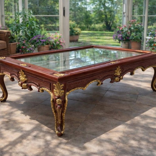 Faux-Victorian Bijouterie Vitrine Cocktail Low Table Set like new