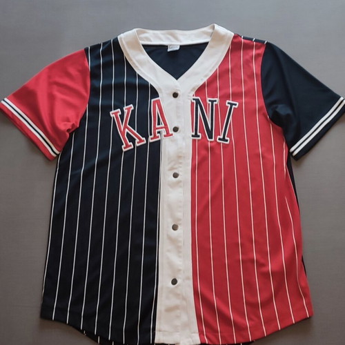 Karl Kani College Block Pinstripe Baseball Shirt XL like new