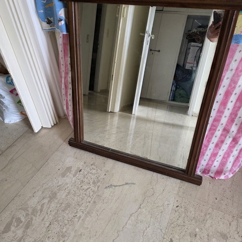 Vintage walnut wood mirror used with decorative frame