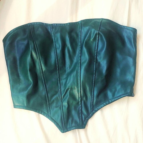 Decoro Emerald Strapless Corset Top like new, faux leather