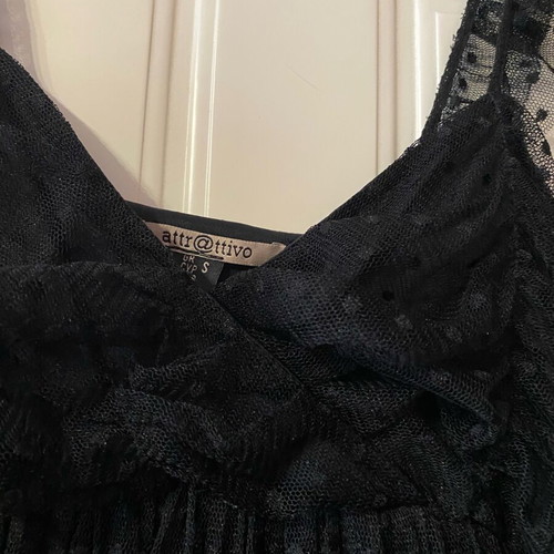 Attrattivo black tulle dress like new with satin belt