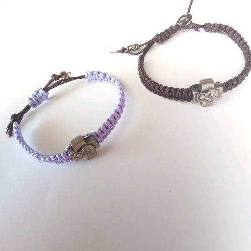 Handmade macrame bracelets small size multicolor, new