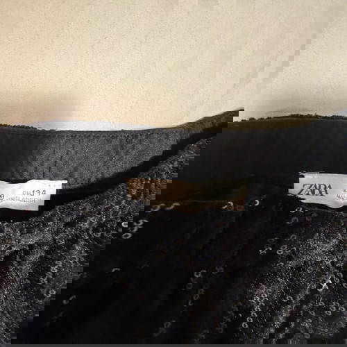 Velvet pants with sequins Zara like new, black, 134 cm
