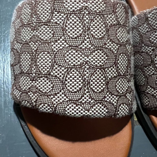 Coach Holly Jacquard Signature slippers new, brown EU37
