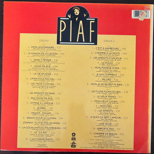 Edith Piaf 25e Anniversaire double vinyl LP like new, pop