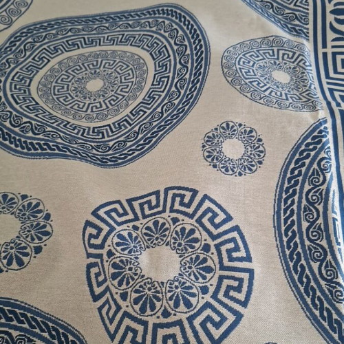 Tablecloth Stoffa 140×260 with Meander Pattern, New