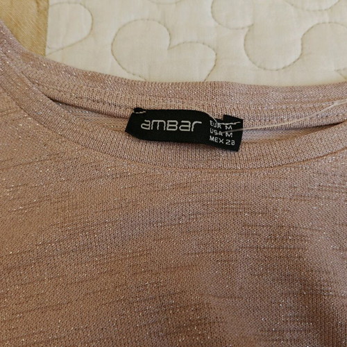 Women's short-sleeve top new, pink with knot design
