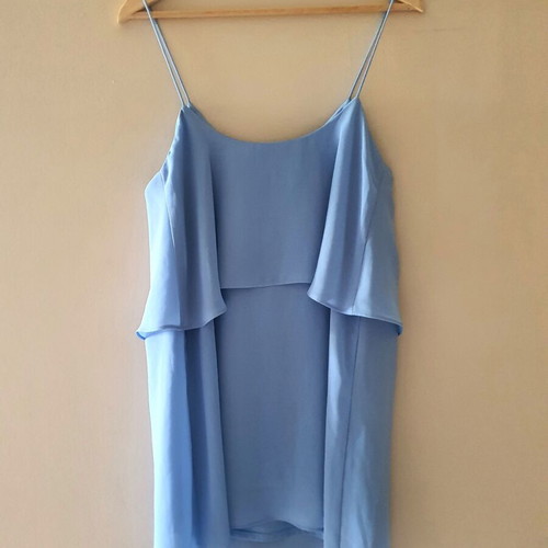 Mango light blue turquoise layered summer dress, size M