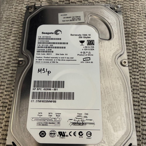 Seagate Barracuda 7200.10 250GB SATA hard drive used